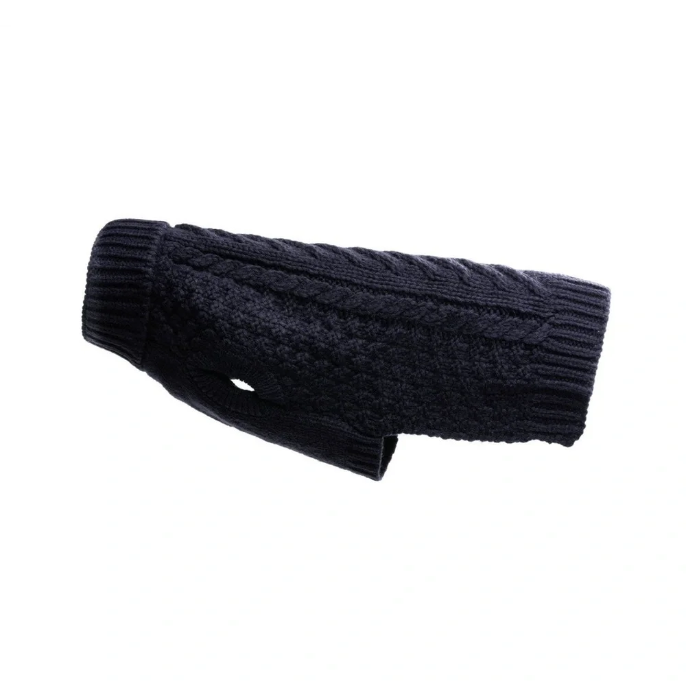 Fab Dog Navy Cable Knit Turtleneck Sweater, NWT, Size 20”